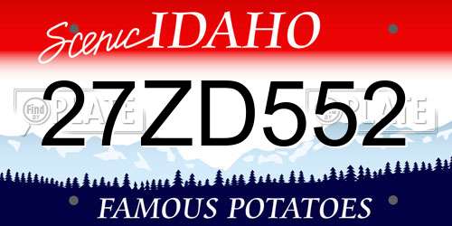 27ZD552 Idaho License Plate