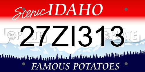 27ZI313 Idaho License Plate
