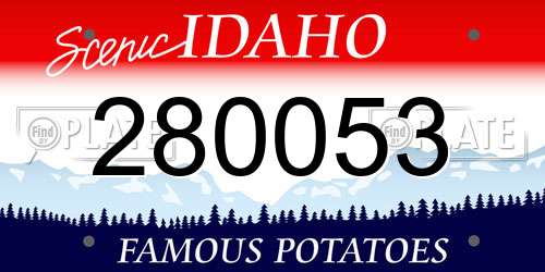280053 Idaho License Plate