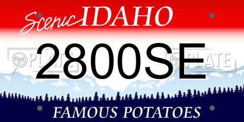 2800SE Idaho License Plate