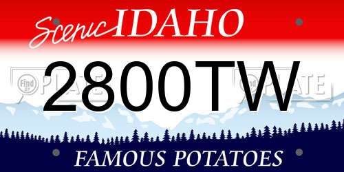2800TW Idaho License Plate