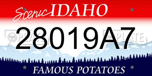 28019A7 Idaho License Plate