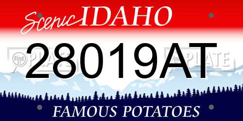 28019AT Idaho License Plate