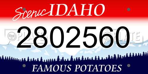 2802560 Idaho License Plate