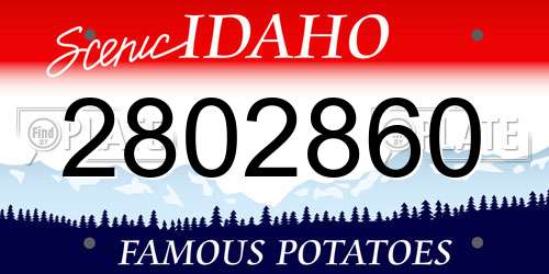 2802860 Idaho License Plate
