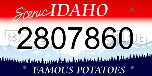 2807860 Idaho License Plate