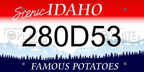280D53 Idaho License Plate