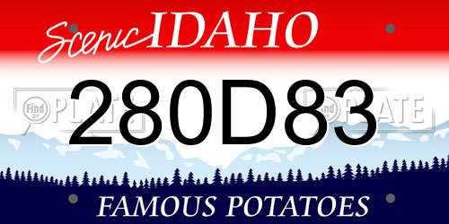 280D83 Idaho License Plate