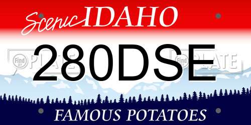 280DSE Idaho License Plate