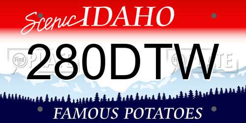 280DTW Idaho License Plate