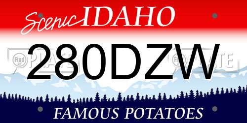 280DZW Idaho License Plate