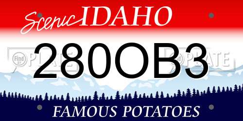 280OB3 Idaho License Plate
