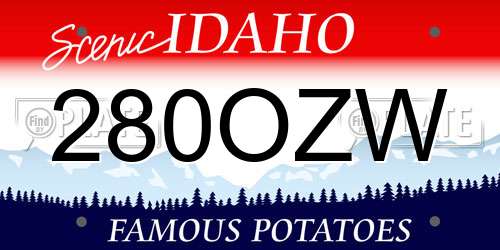 280OZW Idaho License Plate