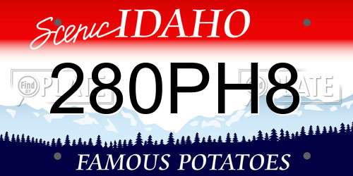 280PH8 Idaho License Plate