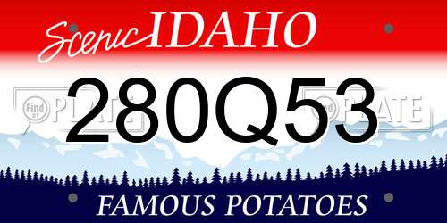 280Q53 Idaho License Plate
