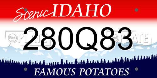 280Q83 Idaho License Plate