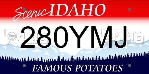280YMJ Idaho License Plate