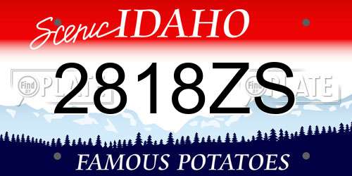 2818ZS Idaho License Plate
