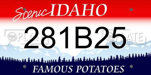 281B25 Idaho License Plate