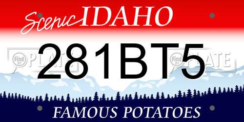 281BT5 Idaho License Plate