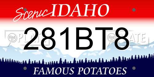 281BT8 Idaho License Plate
