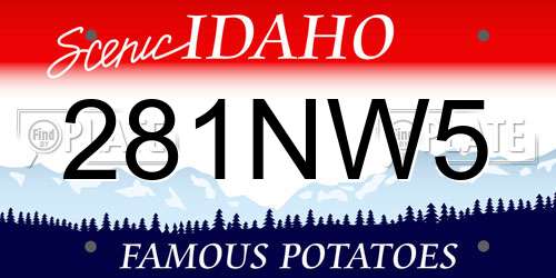 281NW5 Idaho License Plate