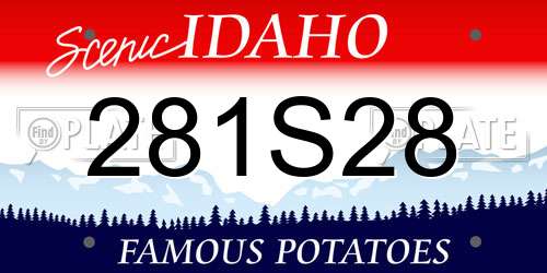 281S28 Idaho License Plate
