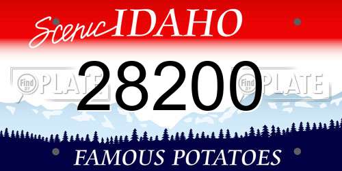 28200 Idaho License Plate