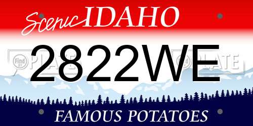 2822WE Idaho License Plate