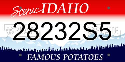 28232S5 Idaho License Plate