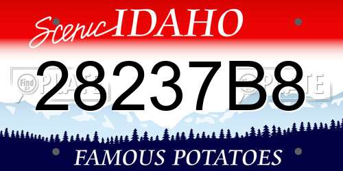 28237B8 Idaho License Plate