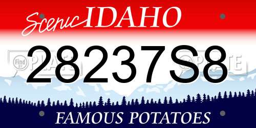 28237S8 Idaho License Plate