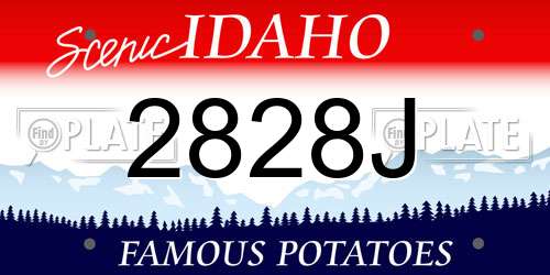2828J Idaho License Plate