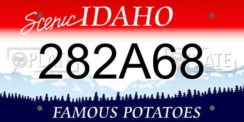 282A68 Idaho License Plate