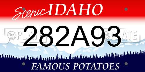 282A93 Idaho License Plate