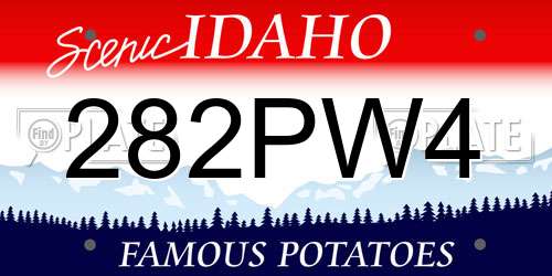 282PW4 Idaho License Plate