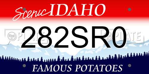 282SR0 Idaho License Plate