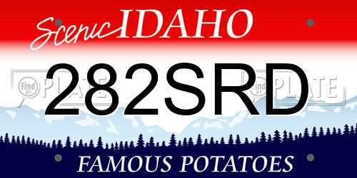 282SRD Idaho License Plate