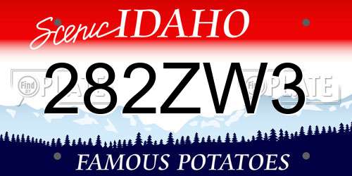 282ZW3 Idaho License Plate