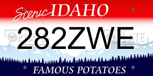 282ZWE Idaho License Plate