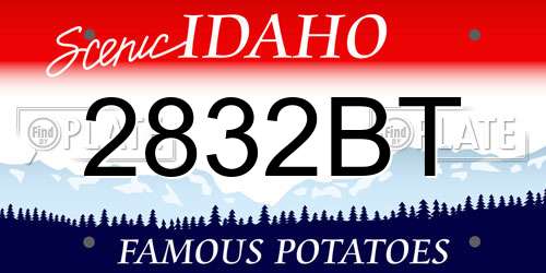 2832BT Idaho License Plate