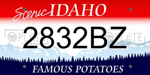 2832BZ Idaho License Plate