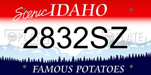 2832SZ Idaho License Plate
