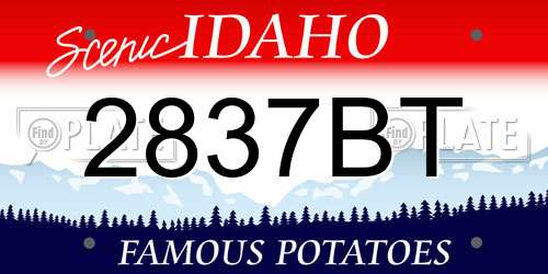 2837BT Idaho License Plate