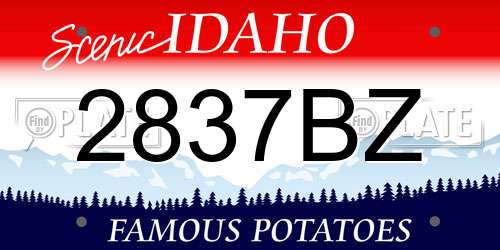 2837BZ Idaho License Plate