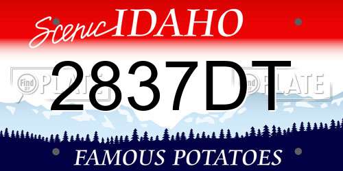 2837DT Idaho License Plate