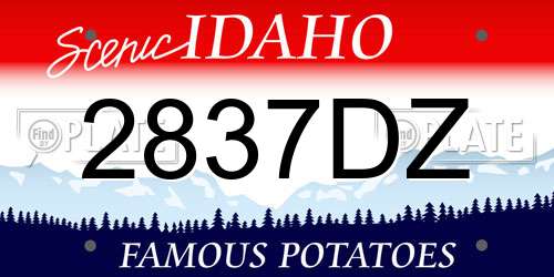 2837DZ Idaho License Plate