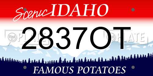 2837OT Idaho License Plate