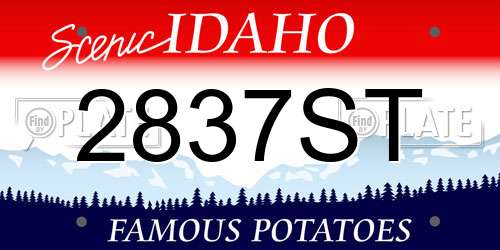 2837ST Idaho License Plate