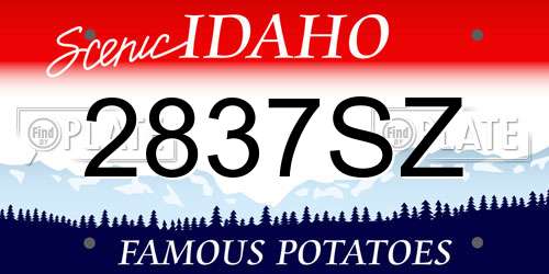2837SZ Idaho License Plate